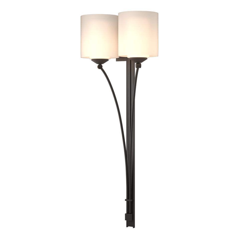 Formae 2-Light Contemporary Sconce by Hubbardton Forge - Dimmable, Opal Glass Shade, Handcrafted Elegance