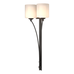 Formae 2-Light Contemporary Sconce by Hubbardton Forge - Dimmable, Opal Glass Shade, Handcrafted Elegance