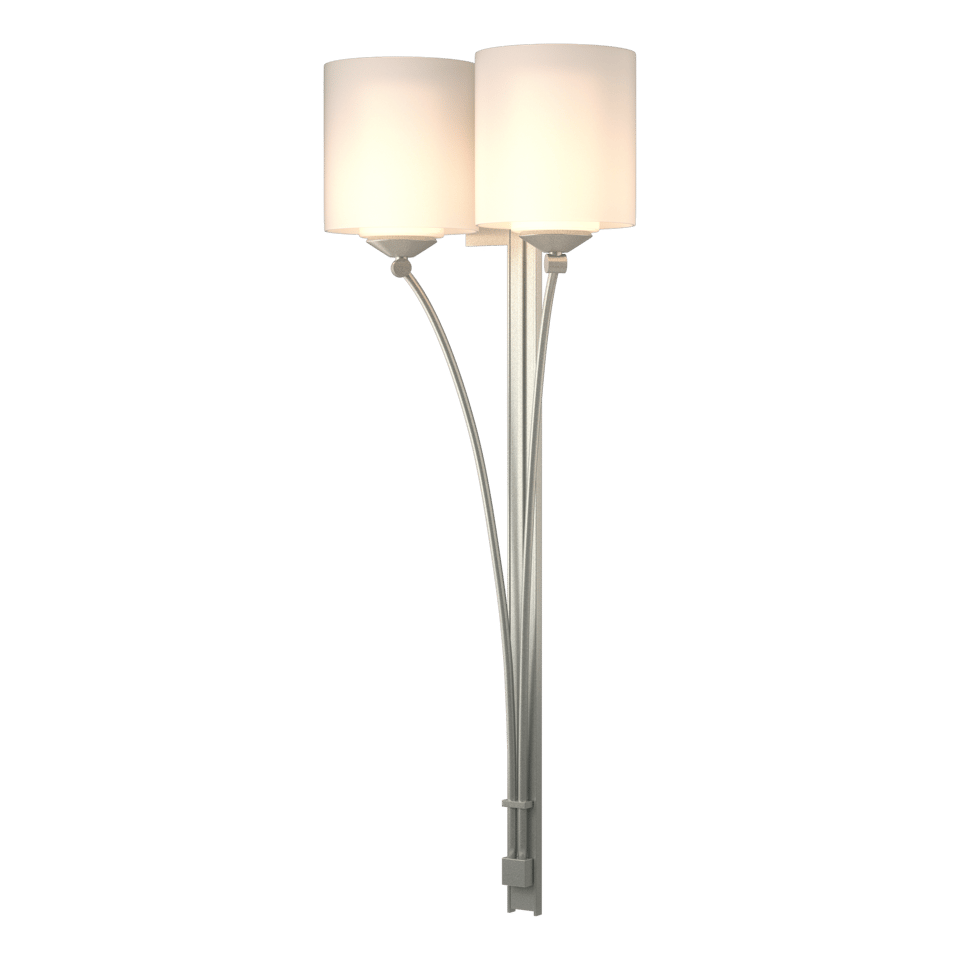 Formae 2-Light Contemporary Sconce by Hubbardton Forge - Dimmable, Opal Glass Shade, Handcrafted Elegance