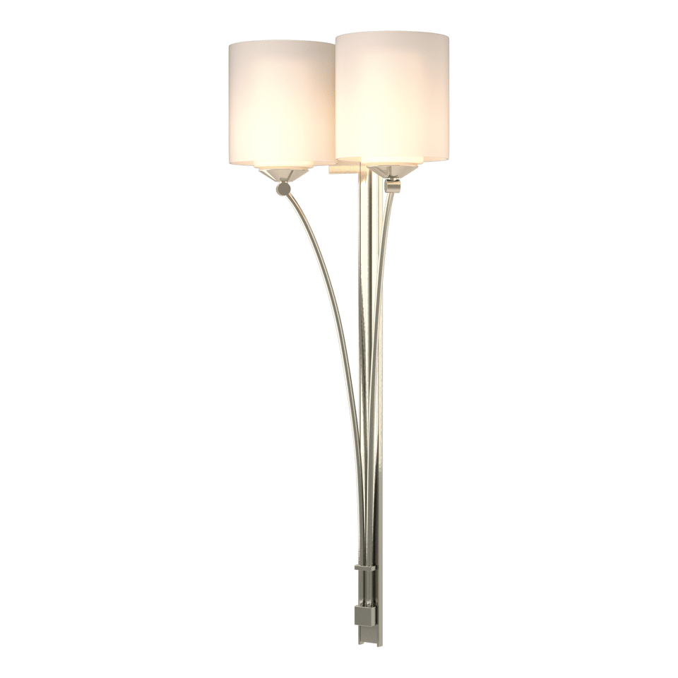 Formae 2-Light Contemporary Sconce by Hubbardton Forge - Dimmable, Opal Glass Shade, Handcrafted Elegance