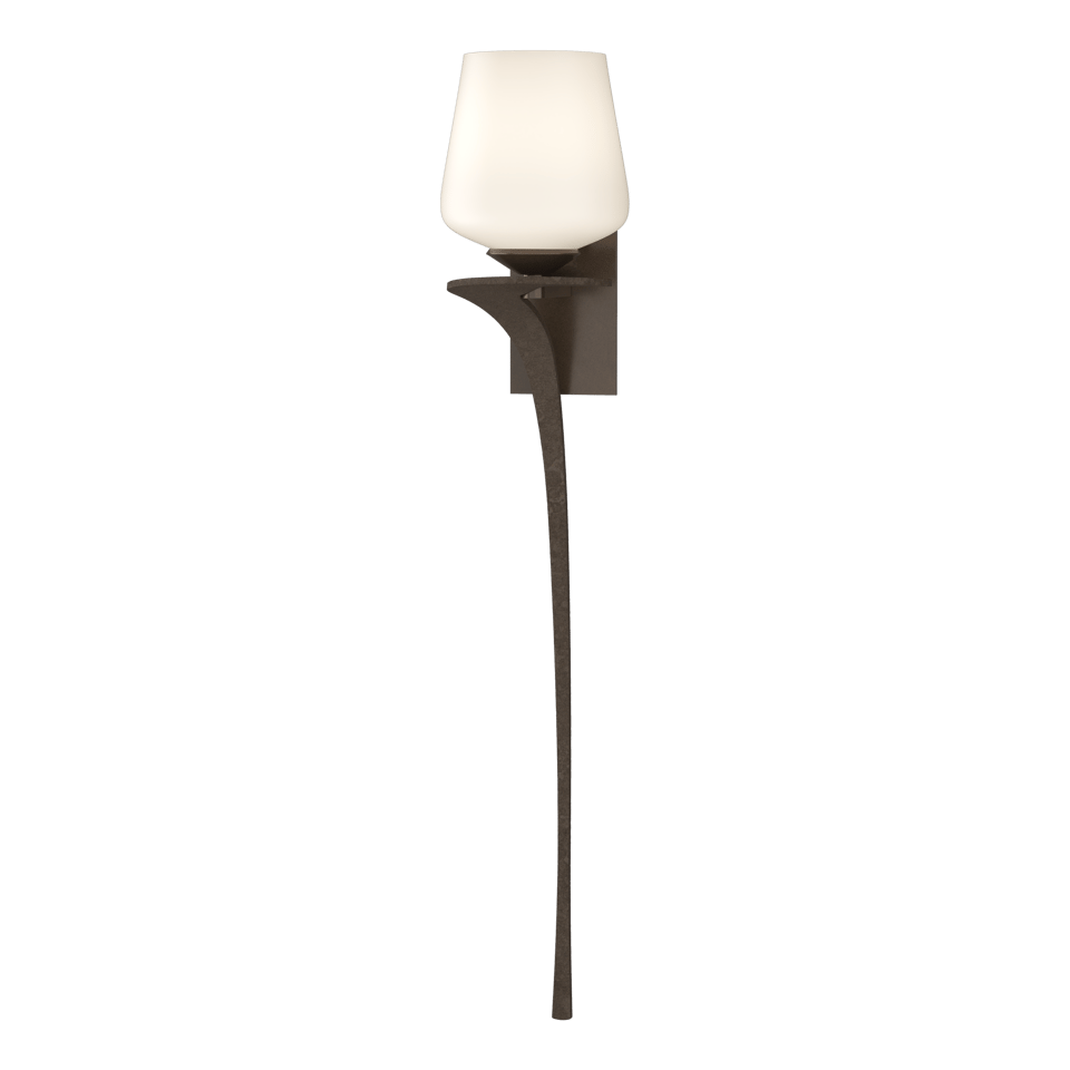 Hubbardton Forge Antasia 1 Light Sconce with Opal Glass Shade, Dimmable, 100W E26 Base, UL Damp Rated