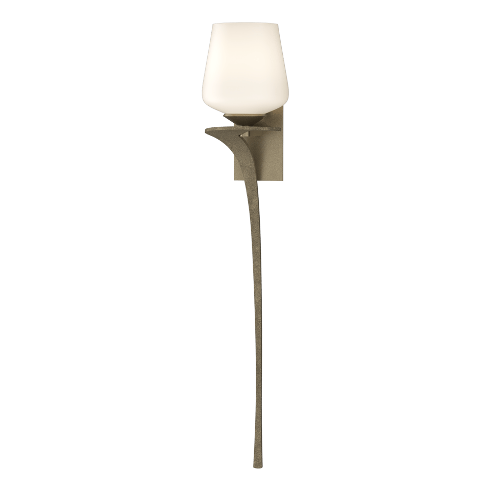 Hubbardton Forge Antasia 1 Light Sconce with Opal Glass Shade, Dimmable, 100W E26 Base, UL Damp Rated