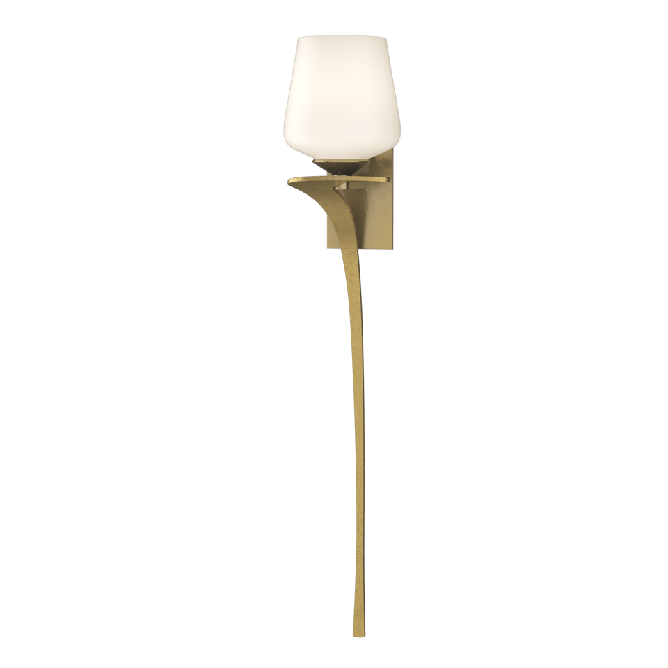 Hubbardton Forge Antasia 1 Light Sconce with Opal Glass Shade, Dimmable, 100W E26 Base, UL Damp Rated