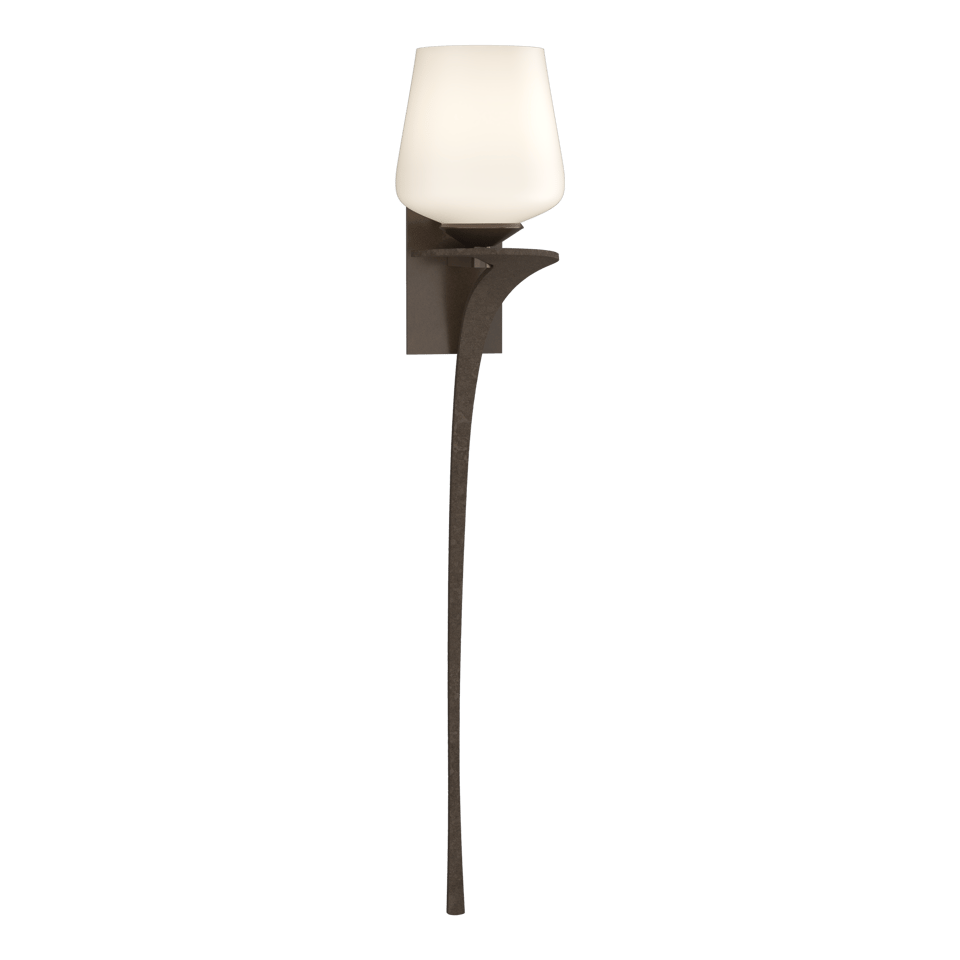 Hubbardton Forge Antasia 1 Light Sconce with Opal Glass Shade, Dimmable, 100W E26 Base, UL Damp Rated