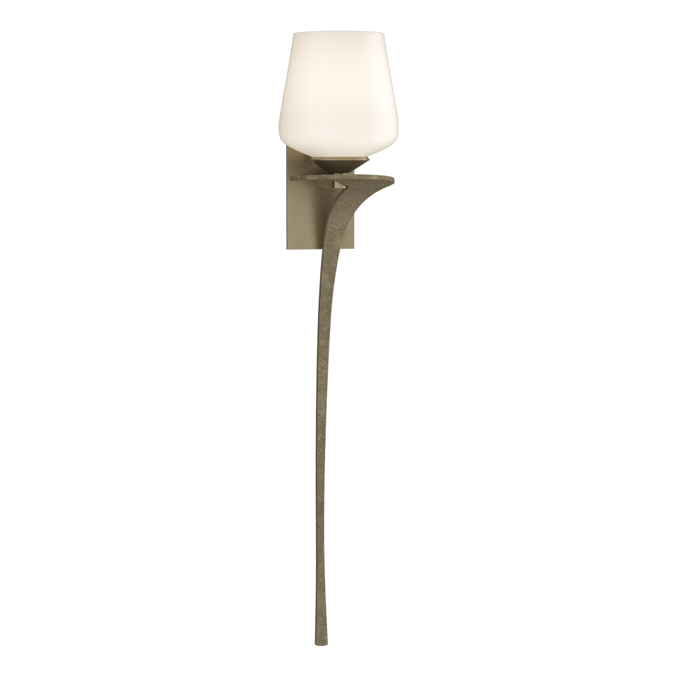 Hubbardton Forge Antasia 1 Light Sconce with Opal Glass Shade, Dimmable, 100W E26 Base, UL Damp Rated