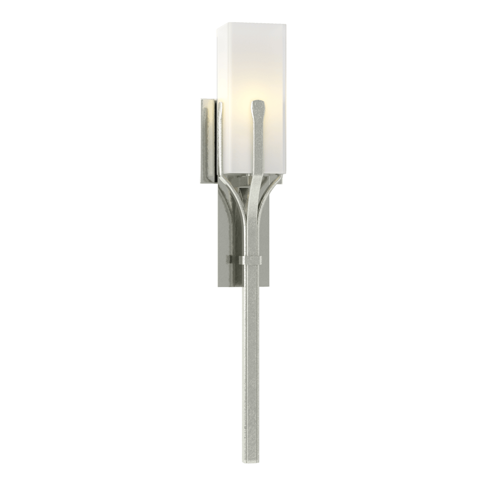 Hubbardton Forge Mediki Sconce 24.5" Wall Light with Opal Glass Shade, Dimmable, UL Damp Rated