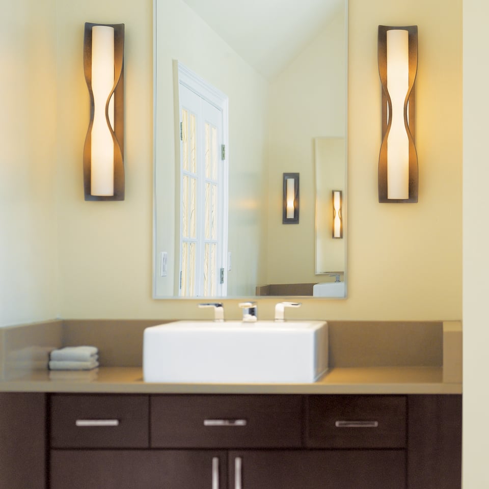 Dune Large Sconce by Hubbardton Forge, Dimmable, Opal Glass, 16-Inch Width, Versatile Design