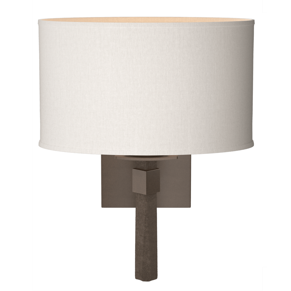 Beacon Hall Oval Drum Shade Sconce by Hubbardton Forge - Handcrafted Linen, Custom Finishes, Dimmable Lighting