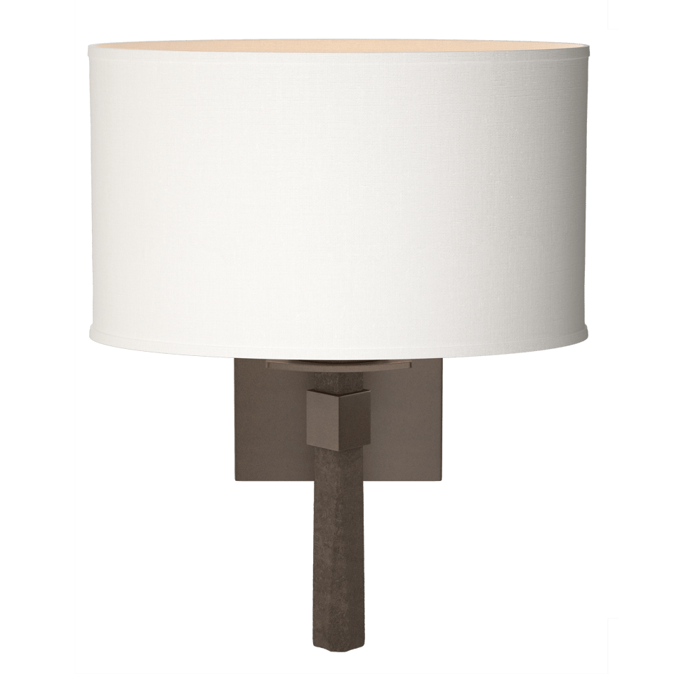 Beacon Hall Oval Drum Shade Sconce by Hubbardton Forge - Handcrafted Linen, Custom Finishes, Dimmable Lighting