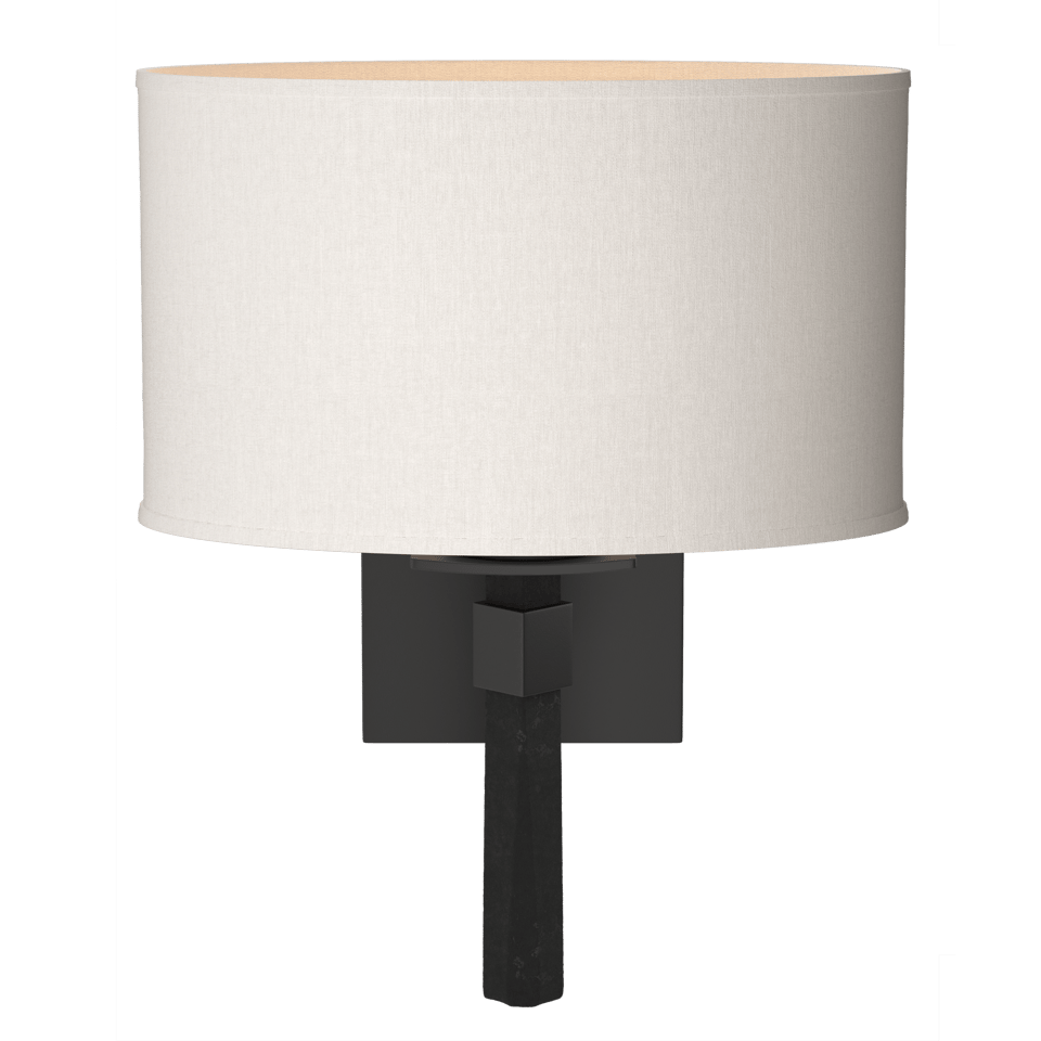 Beacon Hall Oval Drum Shade Sconce by Hubbardton Forge - Handcrafted Linen, Custom Finishes, Dimmable Lighting