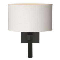 Beacon Hall Oval Drum Shade Sconce by Hubbardton Forge - Handcrafted Linen, Custom Finishes, Dimmable Lighting