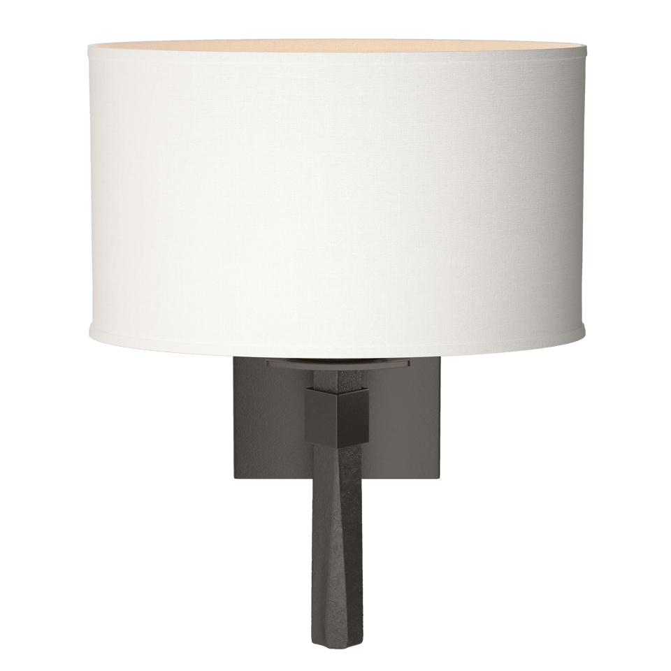 Beacon Hall Oval Drum Shade Sconce by Hubbardton Forge - Handcrafted Linen, Custom Finishes, Dimmable Lighting