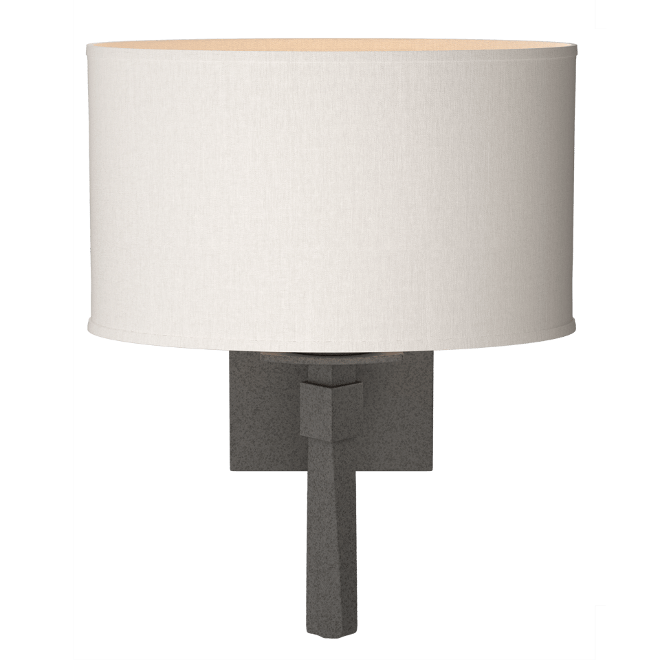 Beacon Hall Oval Drum Shade Sconce by Hubbardton Forge - Handcrafted Linen, Custom Finishes, Dimmable Lighting