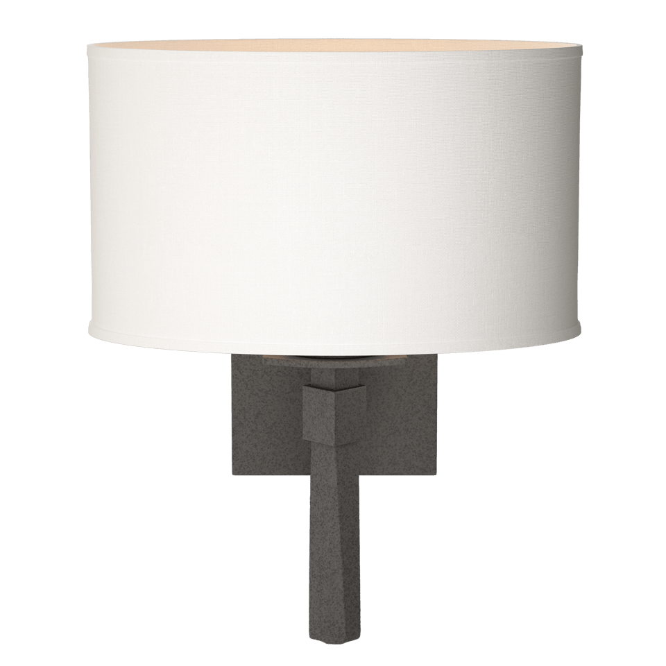 Beacon Hall Oval Drum Shade Sconce by Hubbardton Forge - Handcrafted Linen, Custom Finishes, Dimmable Lighting