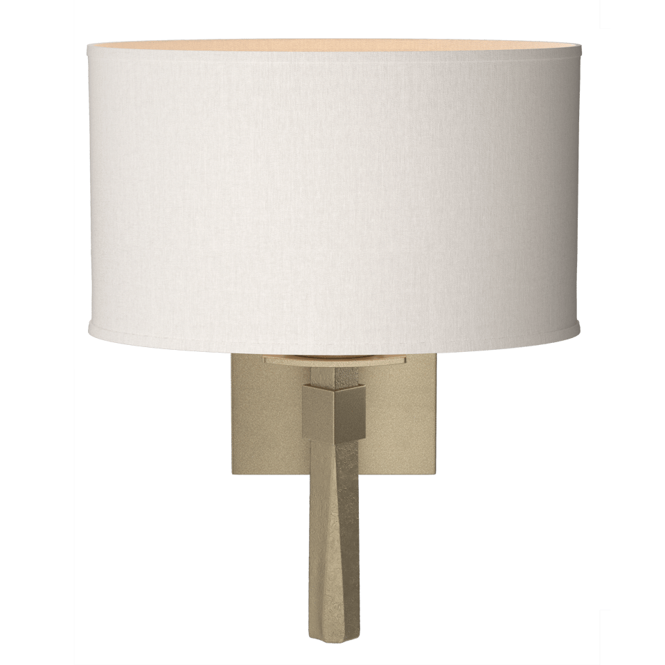 Beacon Hall Oval Drum Shade Sconce by Hubbardton Forge - Handcrafted Linen, Custom Finishes, Dimmable Lighting