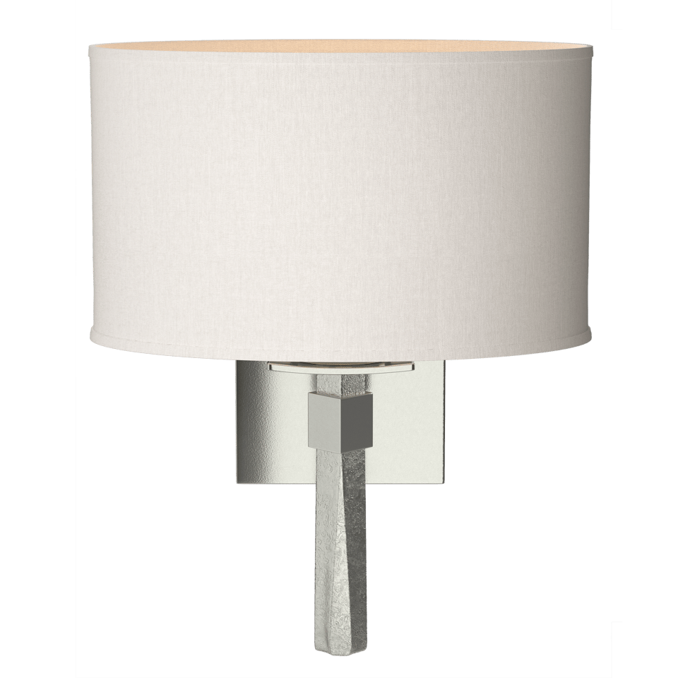 Beacon Hall Oval Drum Shade Sconce by Hubbardton Forge - Handcrafted Linen, Custom Finishes, Dimmable Lighting