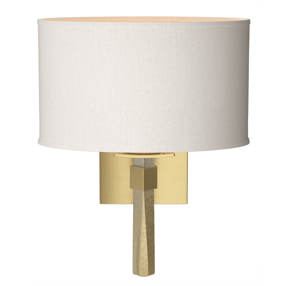 Beacon Hall Oval Drum Shade Sconce by Hubbardton Forge - Handcrafted Linen, Custom Finishes, Dimmable Lighting