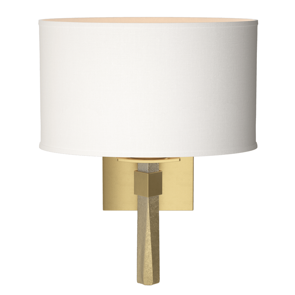 Beacon Hall Oval Drum Shade Sconce by Hubbardton Forge - Handcrafted Linen, Custom Finishes, Dimmable Lighting