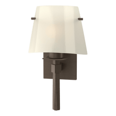 Hubbardton Forge Beacon Hall Half Cone Glass Sconce with Dimmable Opal Shade and Versatile Finishes