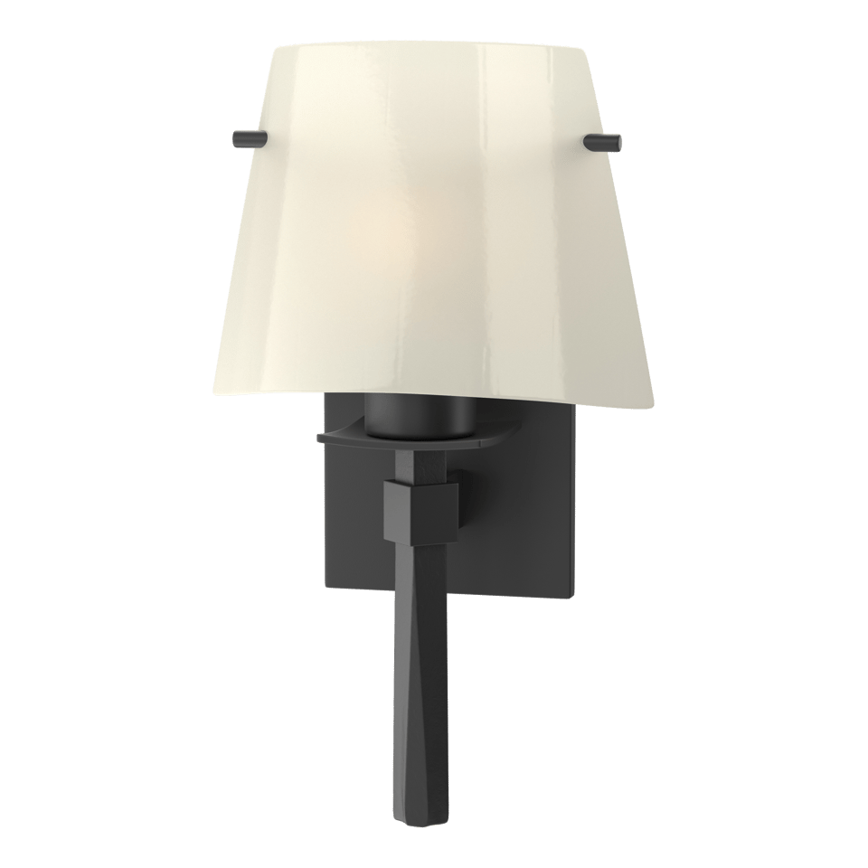 Hubbardton Forge Beacon Hall Half Cone Glass Sconce with Dimmable Opal Shade and Versatile Finishes