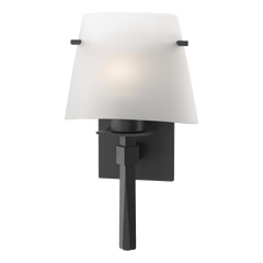 Hubbardton Forge Beacon Hall Half Cone Glass Sconce with Dimmable Opal Shade and Versatile Finishes