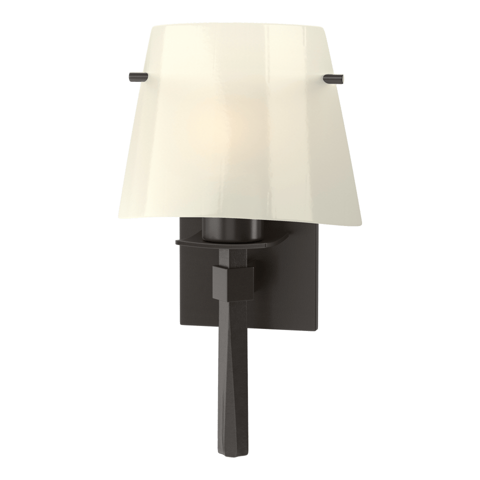 Hubbardton Forge Beacon Hall Half Cone Glass Sconce with Dimmable Opal Shade and Versatile Finishes