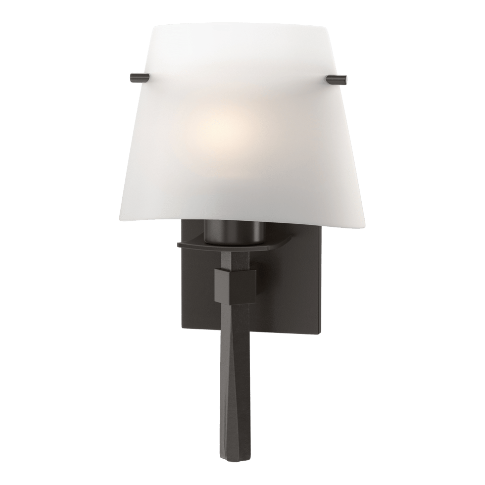 Hubbardton Forge Beacon Hall Half Cone Glass Sconce with Dimmable Opal Shade and Versatile Finishes