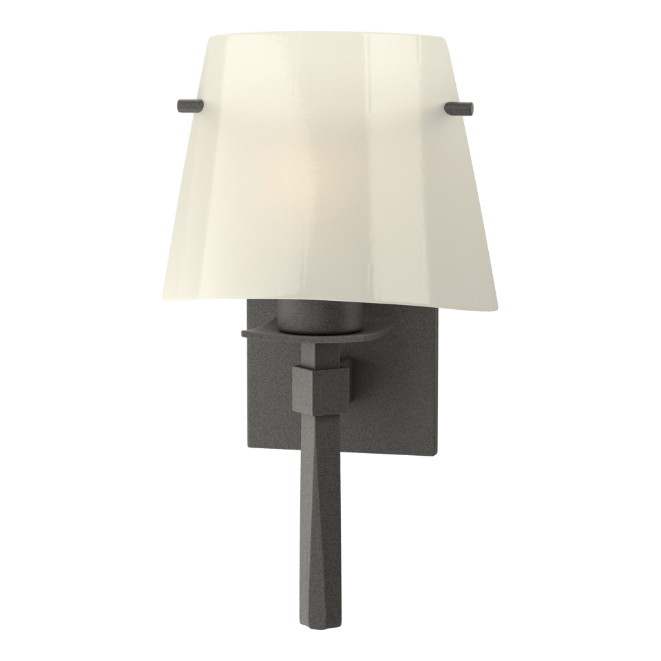 Hubbardton Forge Beacon Hall Half Cone Glass Sconce with Dimmable Opal Shade and Versatile Finishes