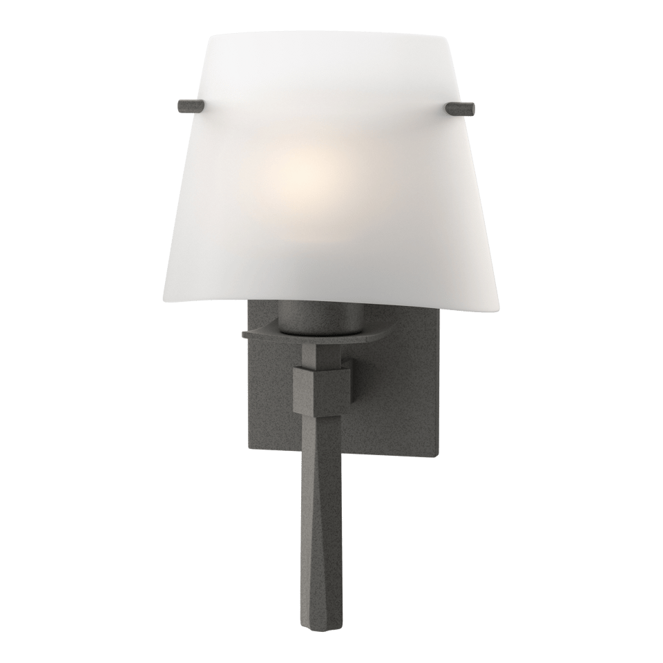 Hubbardton Forge Beacon Hall Half Cone Glass Sconce with Dimmable Opal Shade and Versatile Finishes