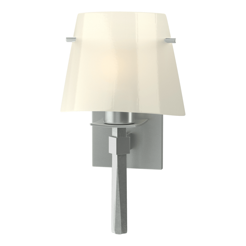 Hubbardton Forge Beacon Hall Half Cone Glass Sconce with Dimmable Opal Shade and Versatile Finishes