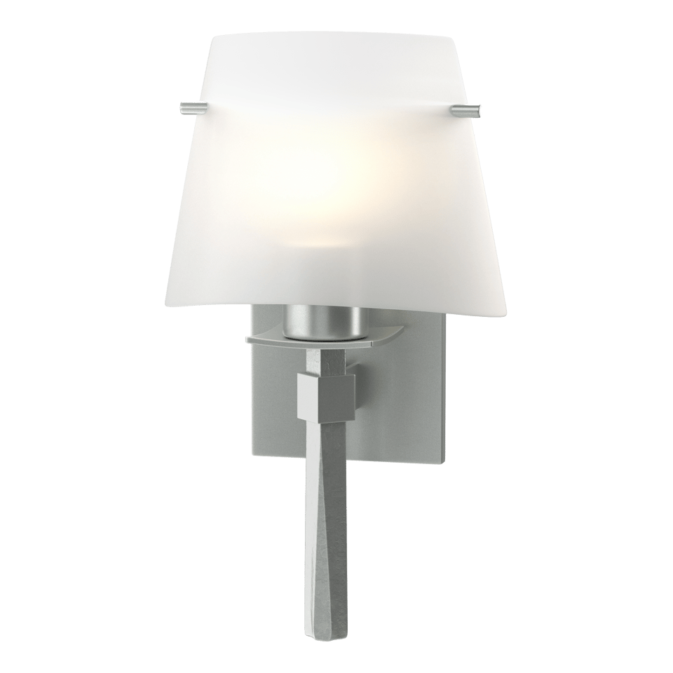 Hubbardton Forge Beacon Hall Half Cone Glass Sconce with Dimmable Opal Shade and Versatile Finishes