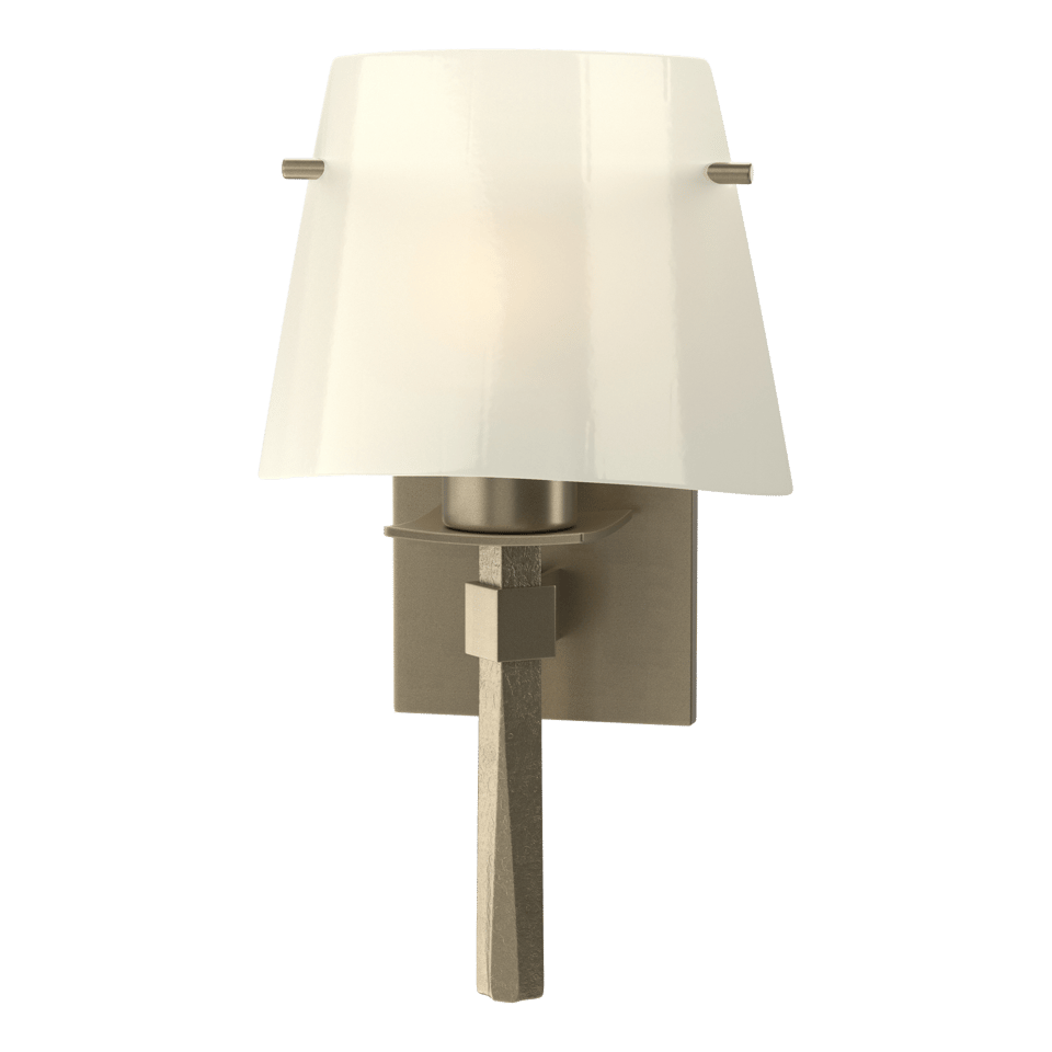 Hubbardton Forge Beacon Hall Half Cone Glass Sconce with Dimmable Opal Shade and Versatile Finishes