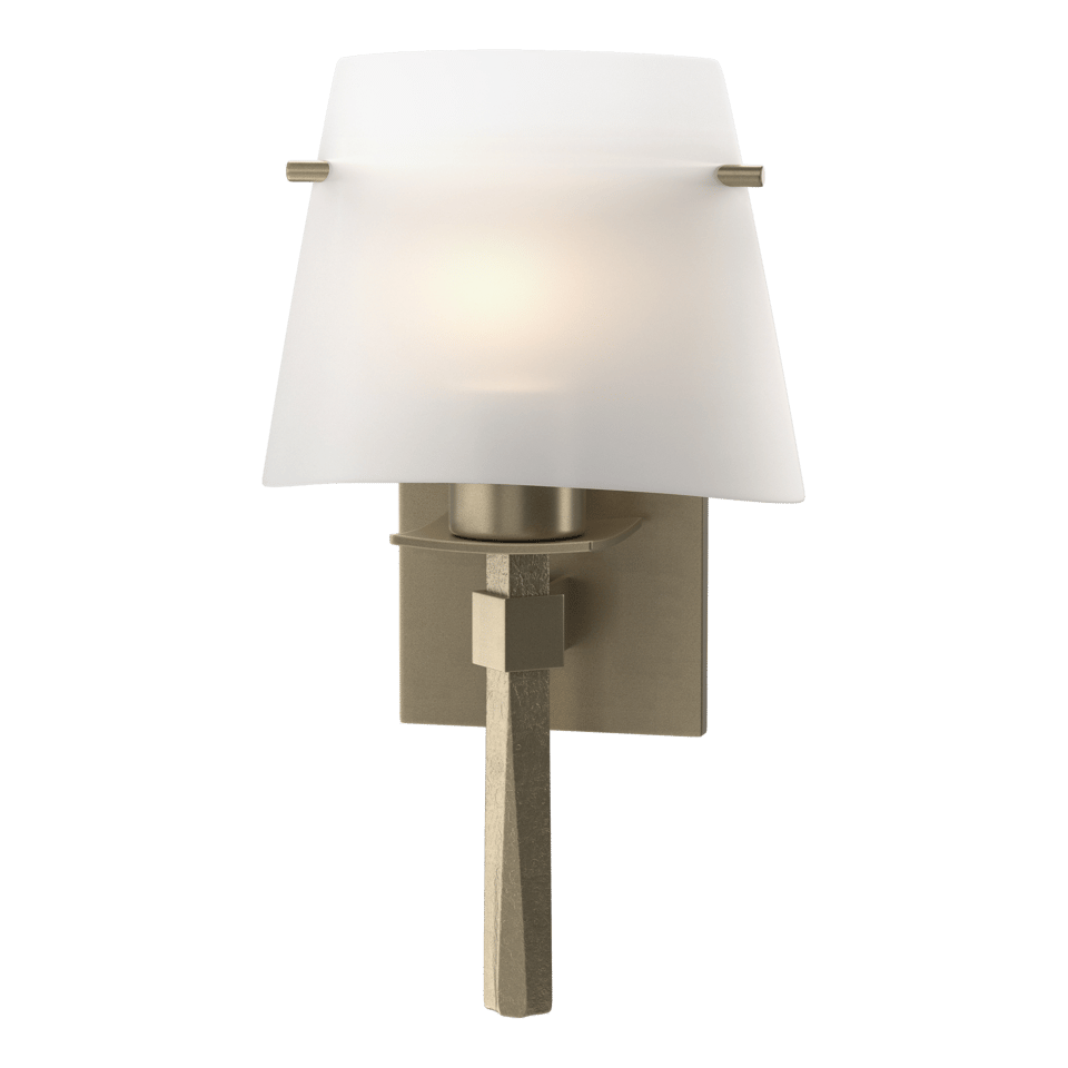 Hubbardton Forge Beacon Hall Half Cone Glass Sconce with Dimmable Opal Shade and Versatile Finishes