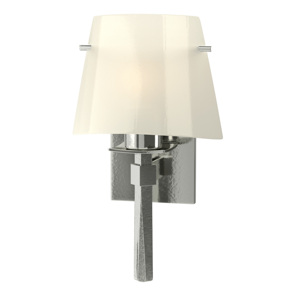 Hubbardton Forge Beacon Hall Half Cone Glass Sconce with Dimmable Opal Shade and Versatile Finishes