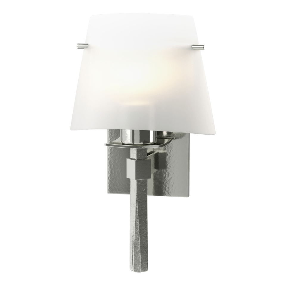 Hubbardton Forge Beacon Hall Half Cone Glass Sconce with Dimmable Opal Shade and Versatile Finishes