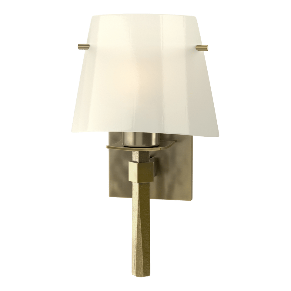 Hubbardton Forge Beacon Hall Half Cone Glass Sconce with Dimmable Opal Shade and Versatile Finishes