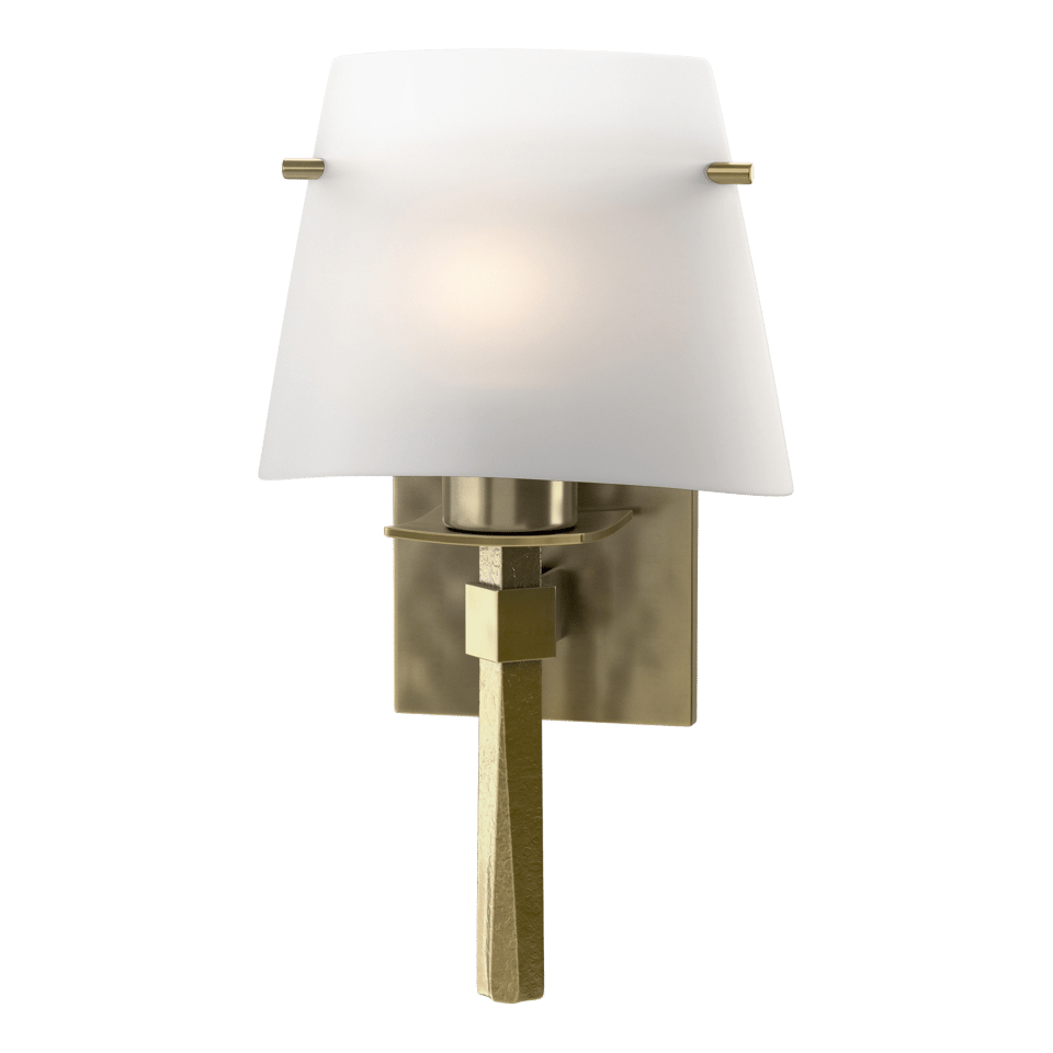 Hubbardton Forge Beacon Hall Half Cone Glass Sconce with Dimmable Opal Shade and Versatile Finishes