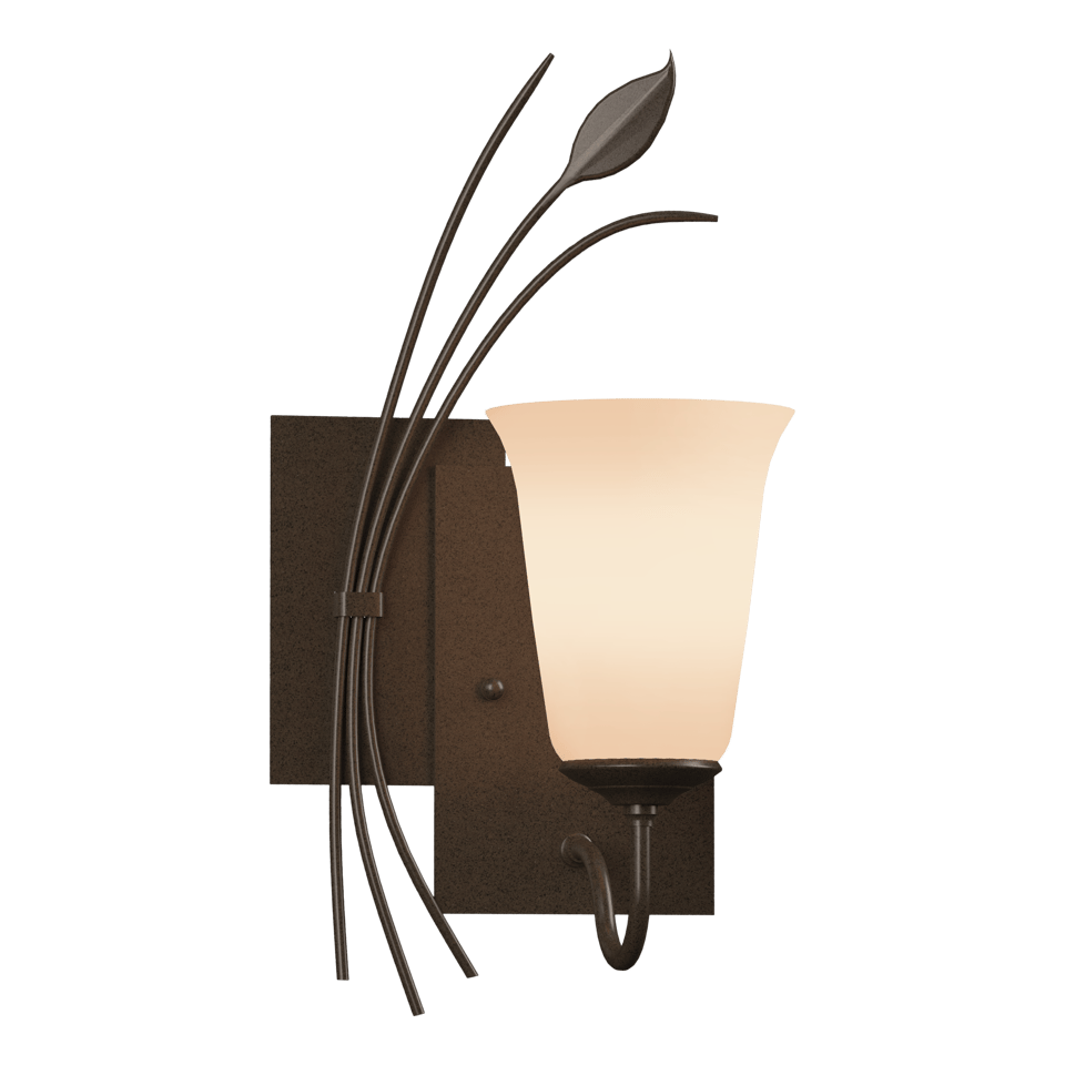 Forged Leaf Wall Sconce by Hubbardton Forge, Handcrafted Artistry, Dimmable Lighting, Various Finishes