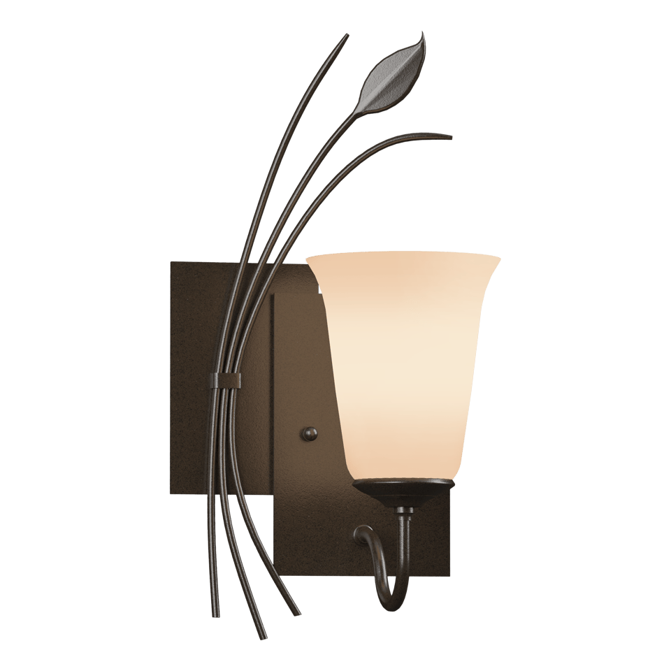 Forged Leaf Wall Sconce by Hubbardton Forge, Handcrafted Artistry, Dimmable Lighting, Various Finishes