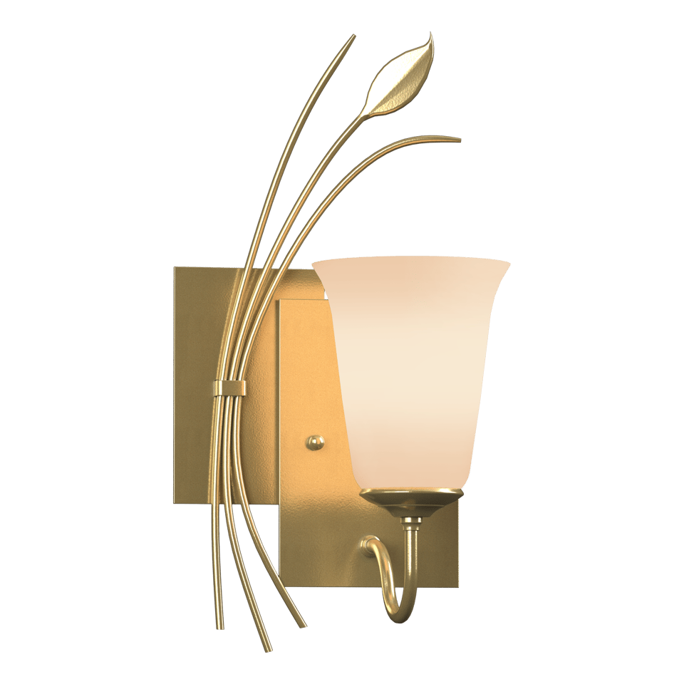 Forged Leaf Wall Sconce by Hubbardton Forge, Handcrafted Artistry, Dimmable Lighting, Various Finishes