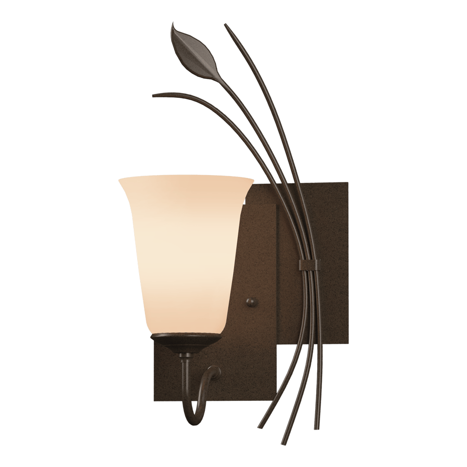 Forged Leaf Wall Sconce by Hubbardton Forge, Handcrafted Artistry, Dimmable Lighting, Various Finishes