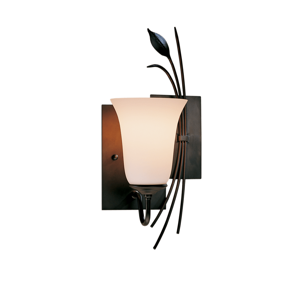 Forged Leaf Wall Sconce by Hubbardton Forge, Handcrafted Artistry, Dimmable Lighting, Various Finishes