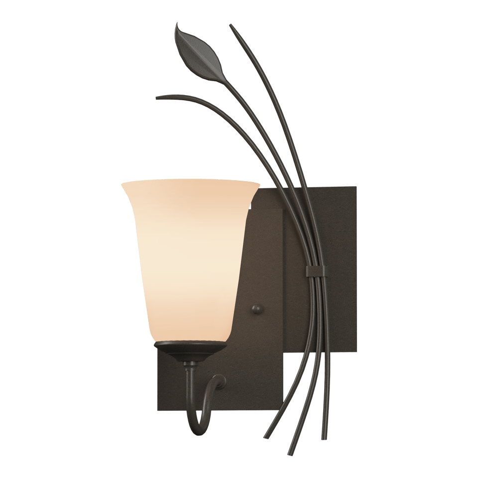 Forged Leaf Wall Sconce by Hubbardton Forge, Handcrafted Artistry, Dimmable Lighting, Various Finishes