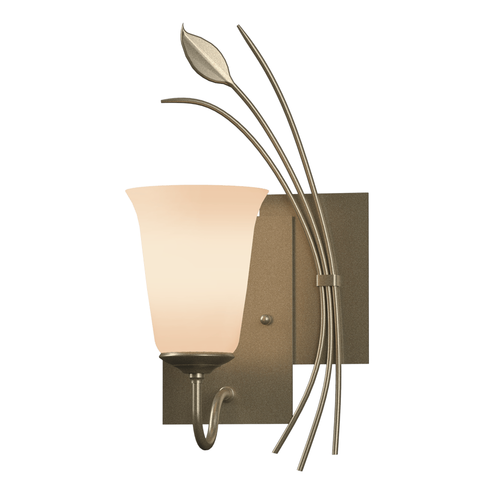 Forged Leaf Wall Sconce by Hubbardton Forge, Handcrafted Artistry, Dimmable Lighting, Various Finishes