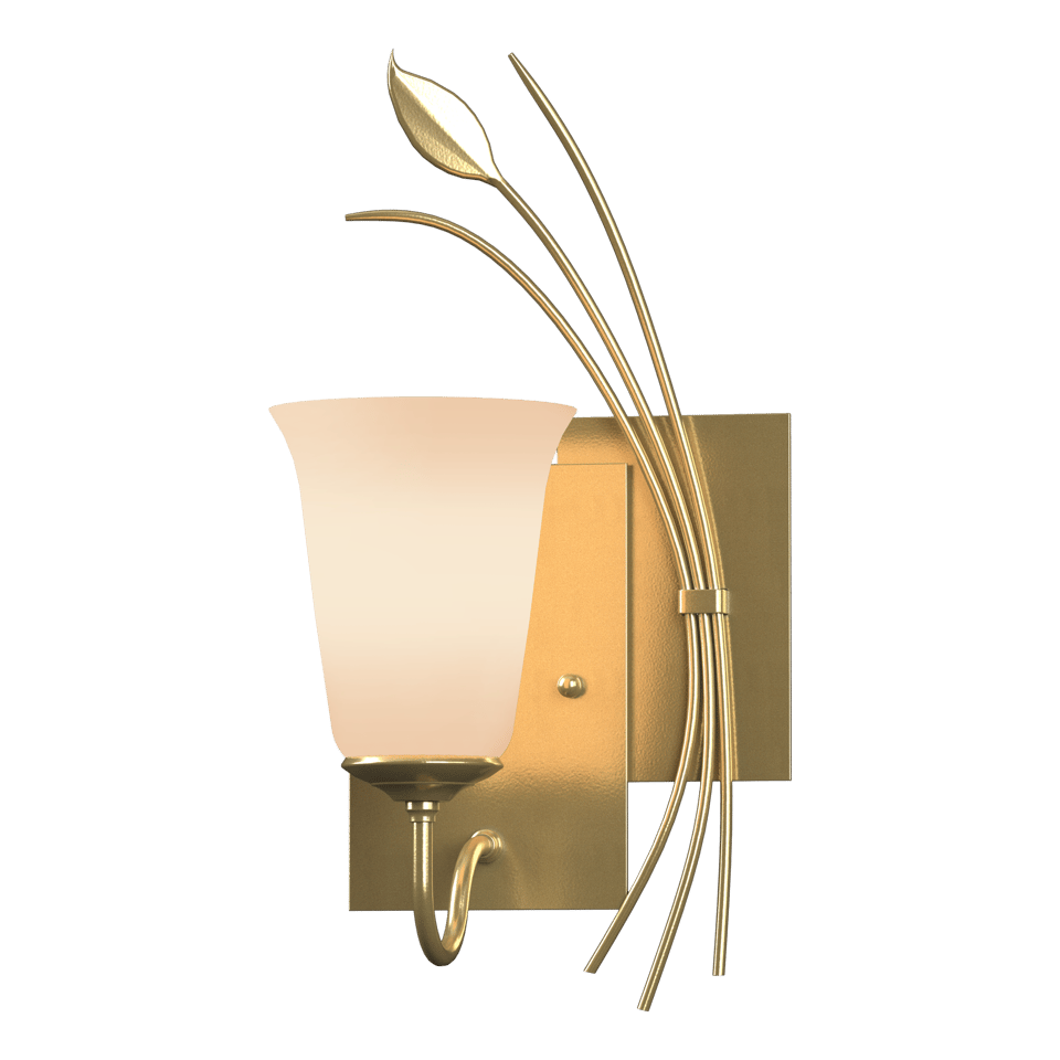 Forged Leaf Wall Sconce by Hubbardton Forge, Handcrafted Artistry, Dimmable Lighting, Various Finishes