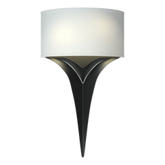 Hubbardton Forge Calla Sconce 205315 – Handcrafted Steel Wall Light with Dimmable Linen Shade