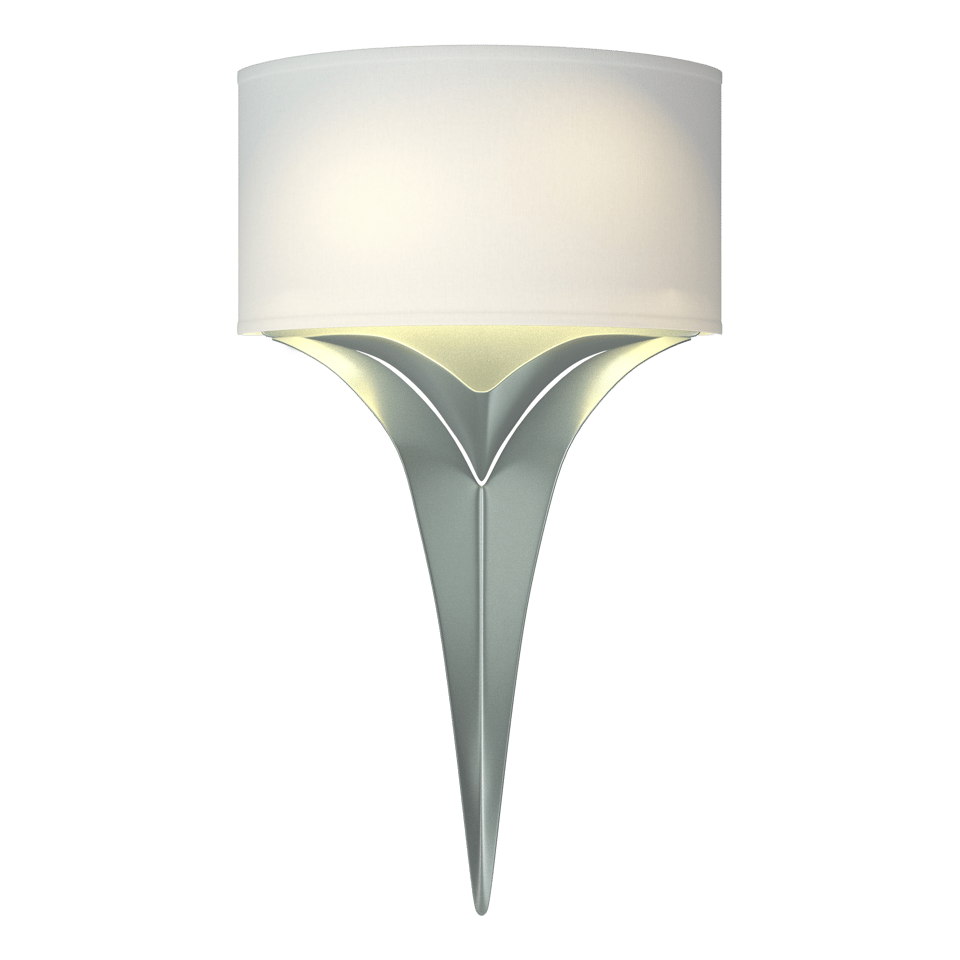 Hubbardton Forge Calla Sconce 205315 – Handcrafted Steel Wall Light with Dimmable Linen Shade