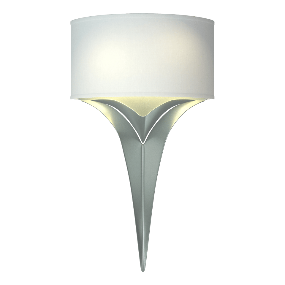 Hubbardton Forge Calla Sconce 205315 – Handcrafted Steel Wall Light with Dimmable Linen Shade