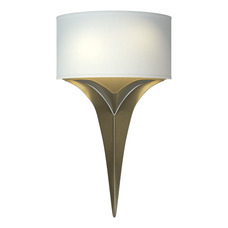 Hubbardton Forge Calla Sconce 205315 – Handcrafted Steel Wall Light with Dimmable Linen Shade