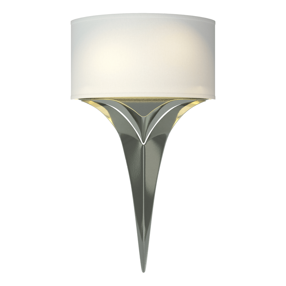 Hubbardton Forge Calla Sconce 205315 – Handcrafted Steel Wall Light with Dimmable Linen Shade